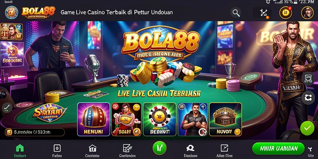 Tampilan gameplay seru di BOLA88 dengan dealer langsung.