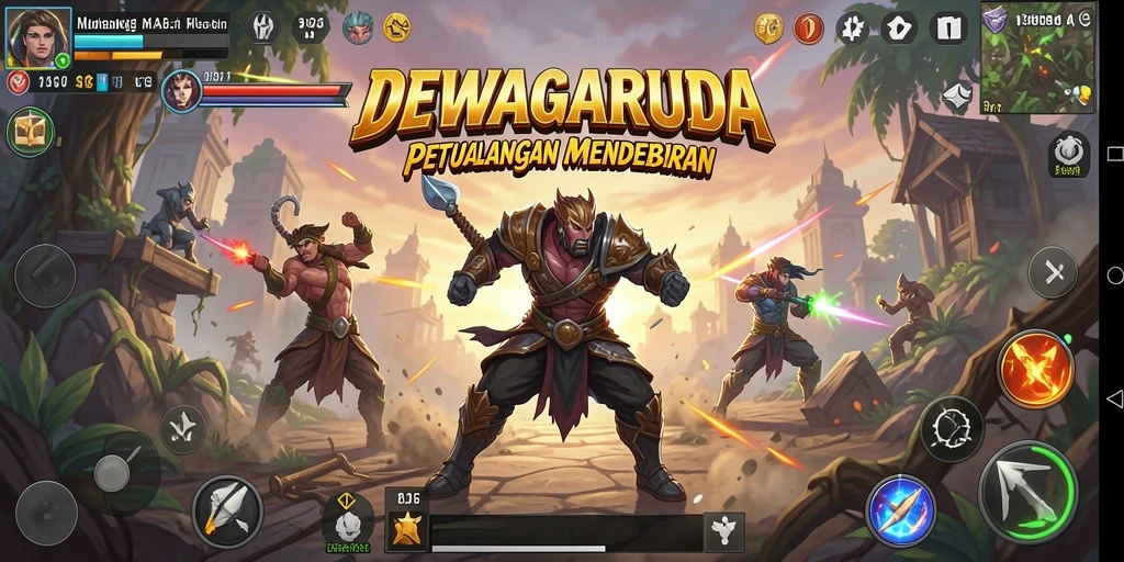 Tangkapan layar menunjukkan aksi mendebarkan dalam DEWAGARUDA.