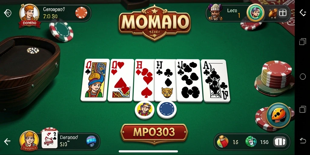 Tampilan screenshot MPO303 menunjukkan gameplay domino yang seru.
