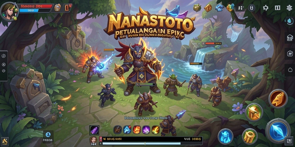 Tangkapan layar gameplay NANASTOTO dengan pertarungan seru di dunia MMORPG.