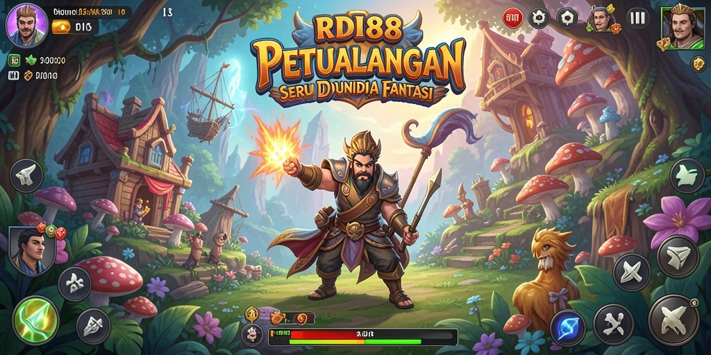Screenshot gameplay petualangan RDI88 dengan eksplorasi lingkungan yang kaya.