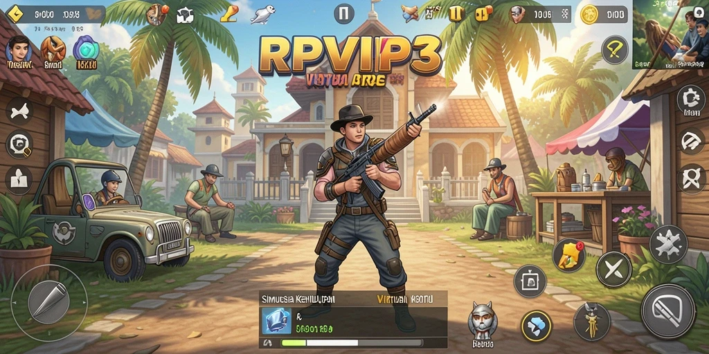 Gameplay interaktif RPVIP3 dalam simulasi kehidupan virtual.